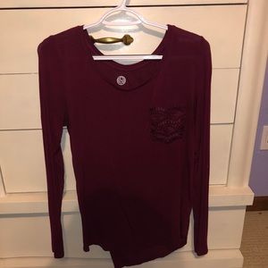 Maroon small long-sleeve